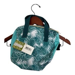 Yves Rocher Tropical Teal Leaf Print Women's Bag